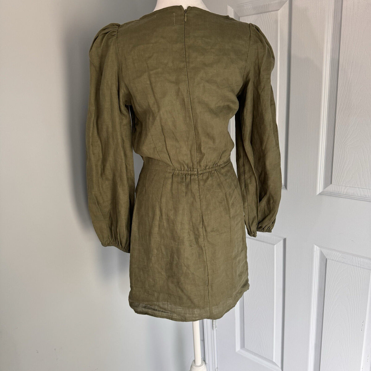 Wolfe the Label Green Linen Cutout Dress USA Med NWT