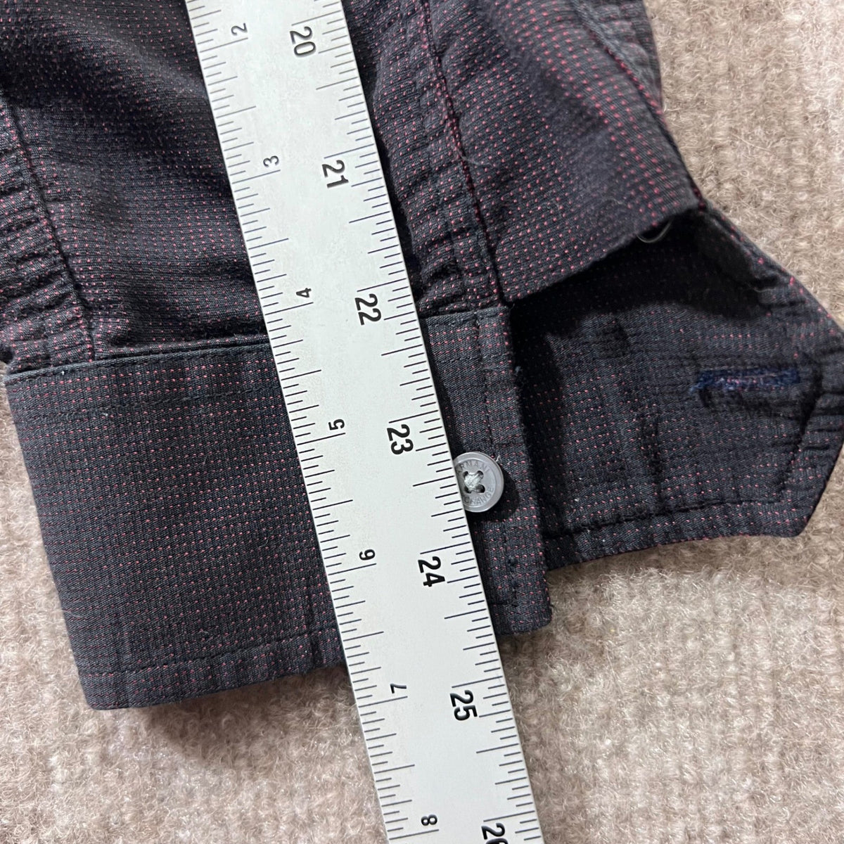 Armani Exchange Mens Button Down Shirt Dark Red Long Sleeve M