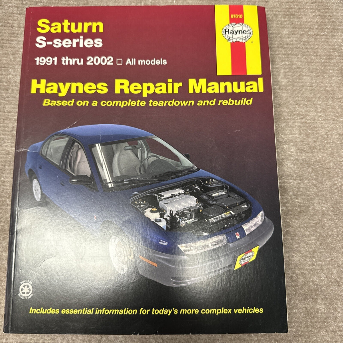 Haynes Repair Manual Saturn S-Series 1991 Thru 2002 Paperback 87010 all models