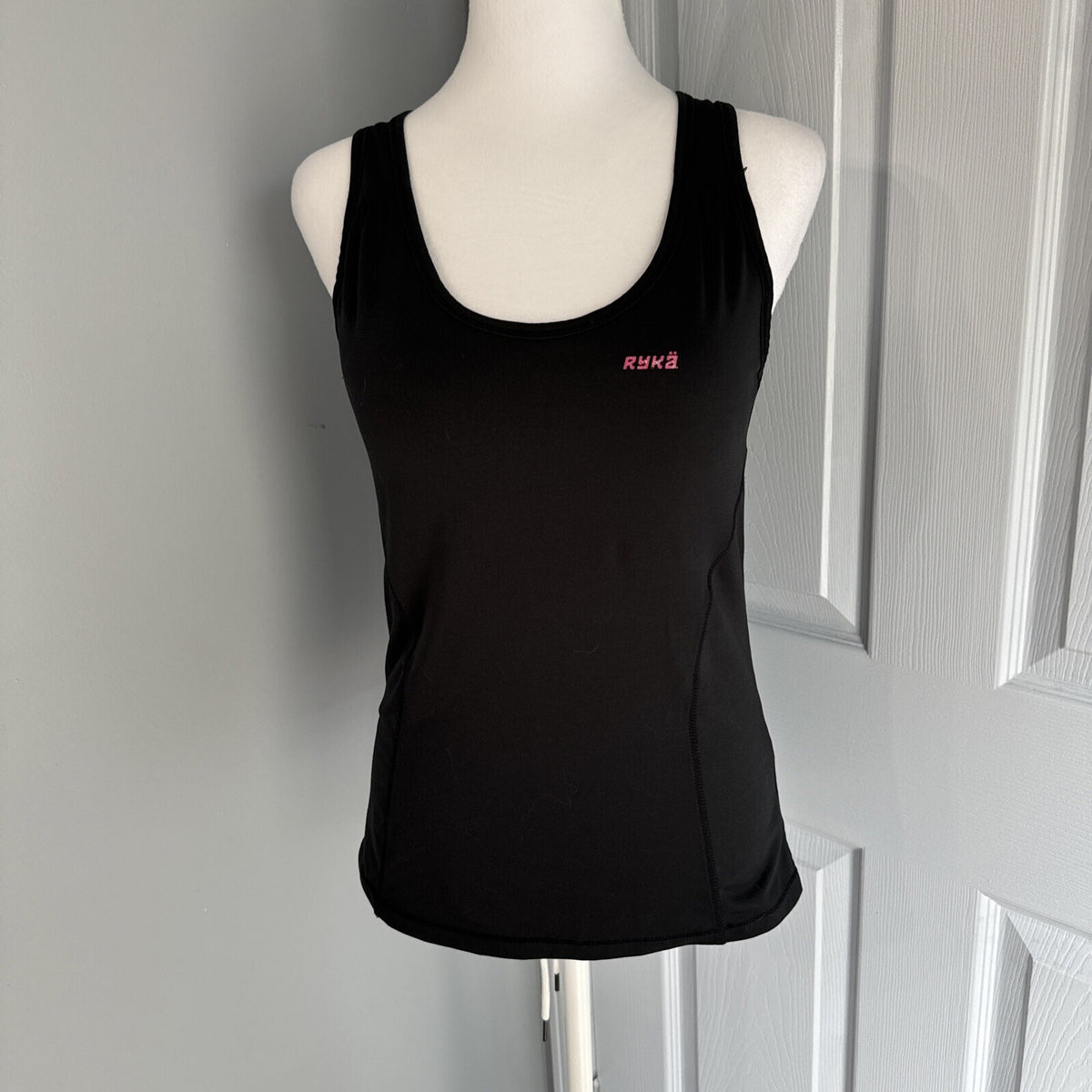 Ryka Women's Supportive Athletic Tank - Size M, Black with Pink Logo