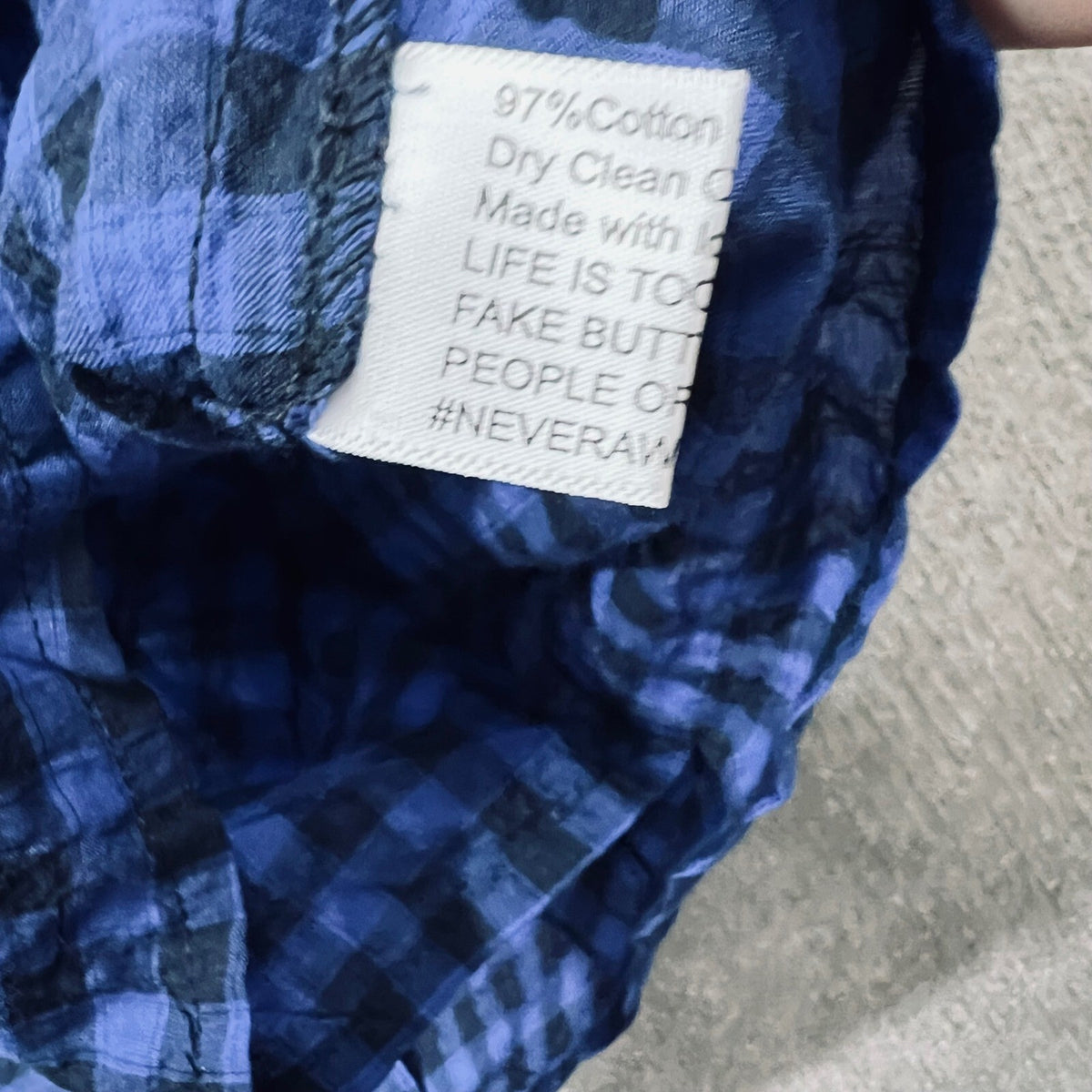 Never A Wallflower Blue Plaid Gingham Full Button Front Dress Small