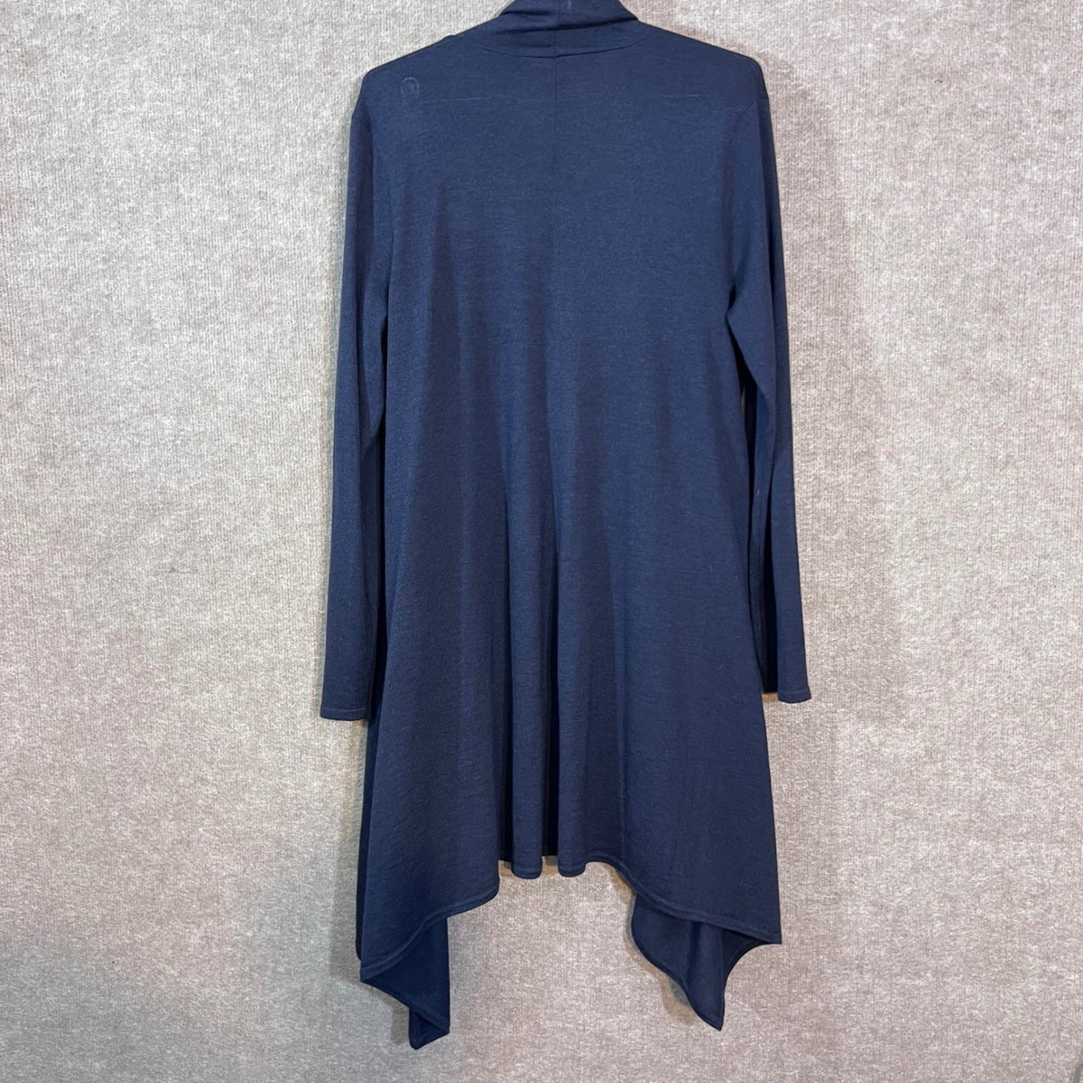 Ralph Lauren Black Label Cardigan Lg Navy Cashmere Silk Open Front Draped
