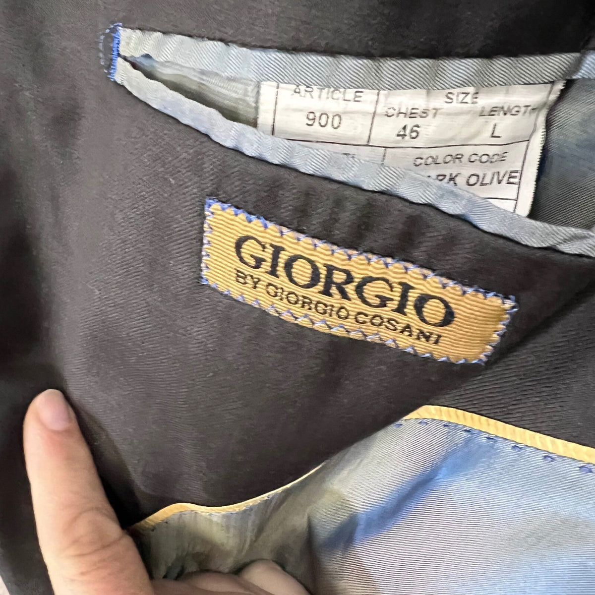 Giorgio Cosani 46L Wool Cashmere Blazer 3 Button Double Vent Jacket Office Wear
