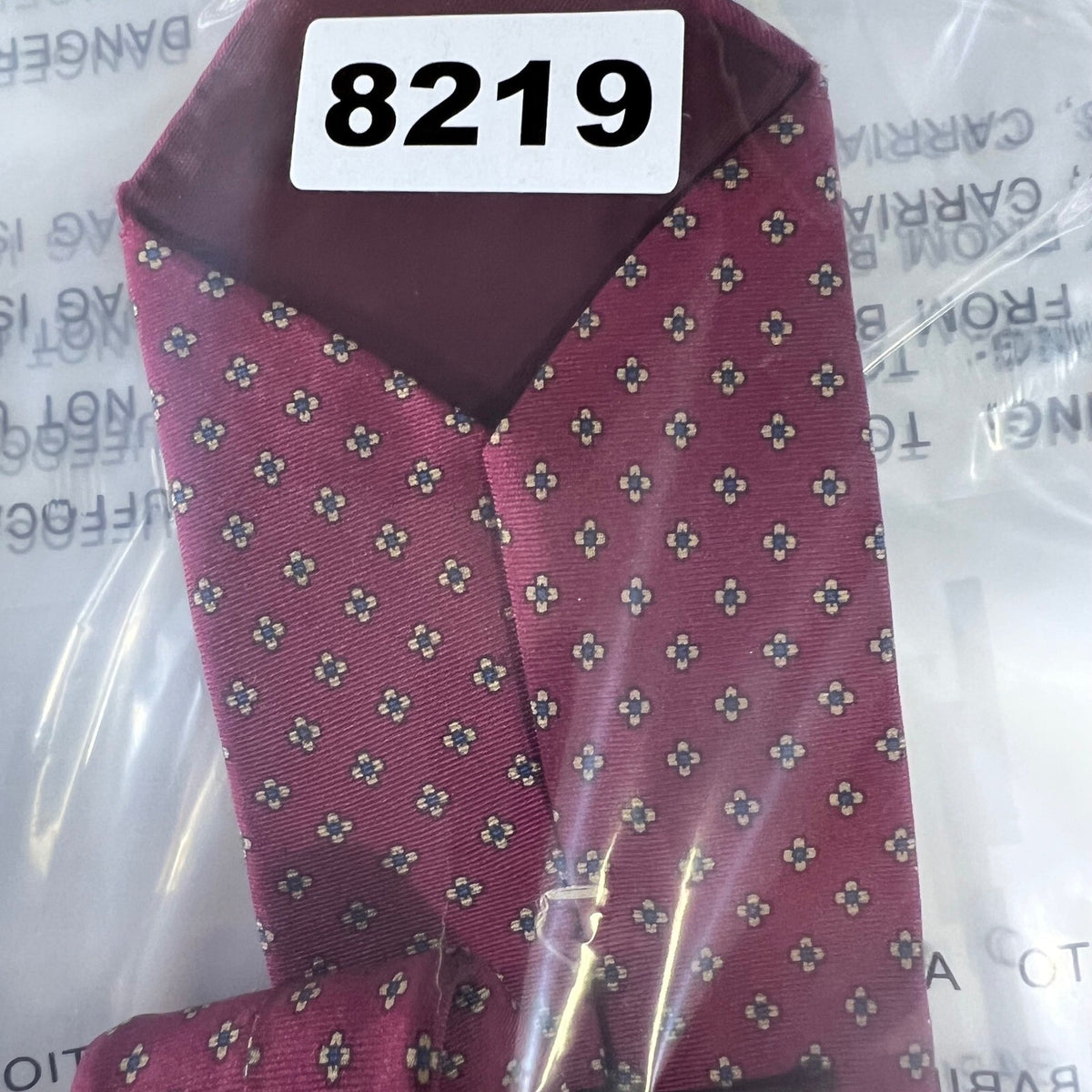 Vintage Chaps Ralph Lauren Tie Mens OS Silk Geometric Burgundy Red Preppy