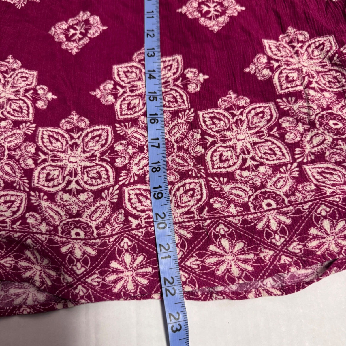 Mossimo Supply Co Cold Shoulder Top Womens XS Maroon Mandala Boho Peasant Blouse