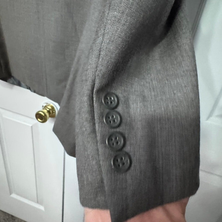 Nino Fenzi Men's Blazer 44S Gray Lanificio di Schio Merino Wool Sport Coat Italy