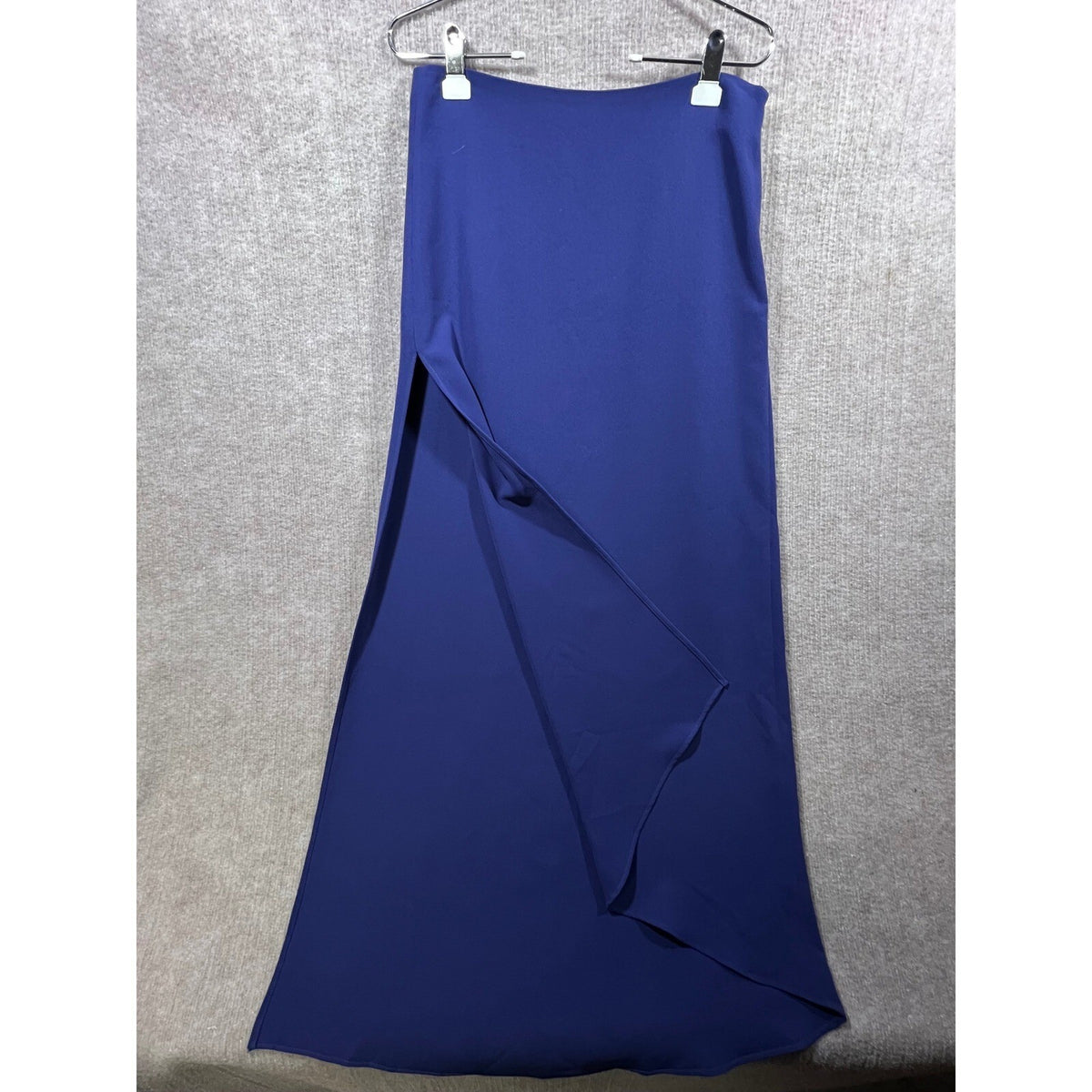 VIPART Women's Blue Maxi Skirt Size 40 8/10 Med Asymmetrical Slit Flowy