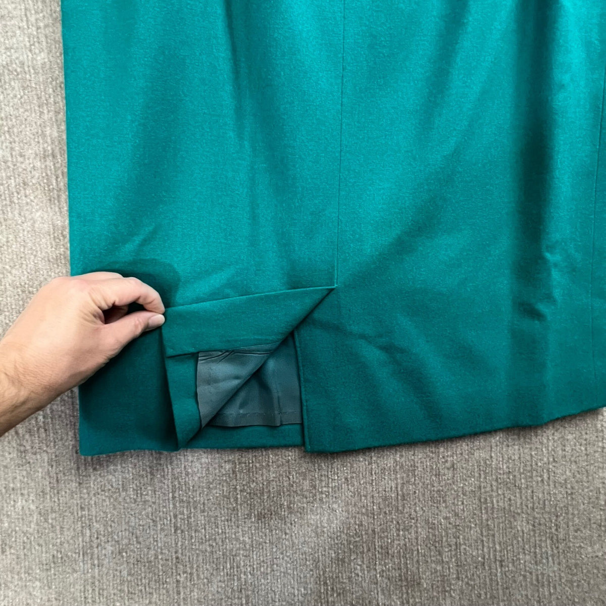 Pendleton Wool Suit Set Teal Green Skirt and Blazer Vintage Made in USA