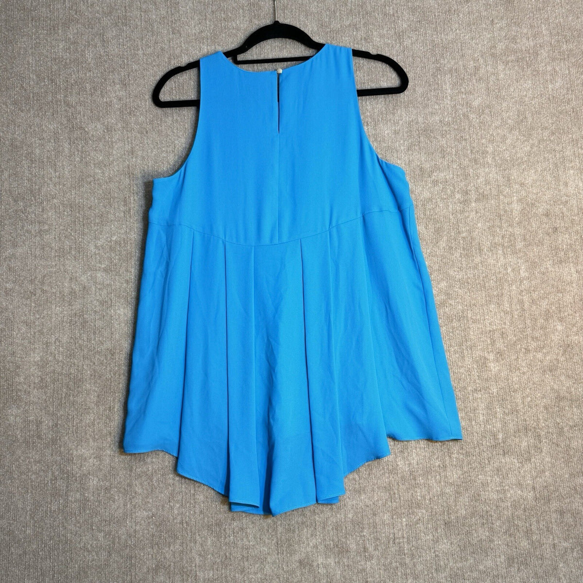 Vince Camuto Sz S Multi Blue Waterfall Back Detail Tank Top Hi-lo Hem Turquoise