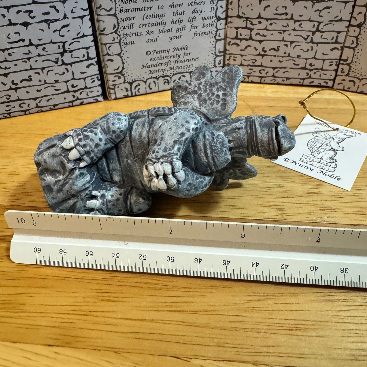 Vintage Noble Beasts Winking Gargoyles Turtle NOB108 Grey Stone Look Figurine