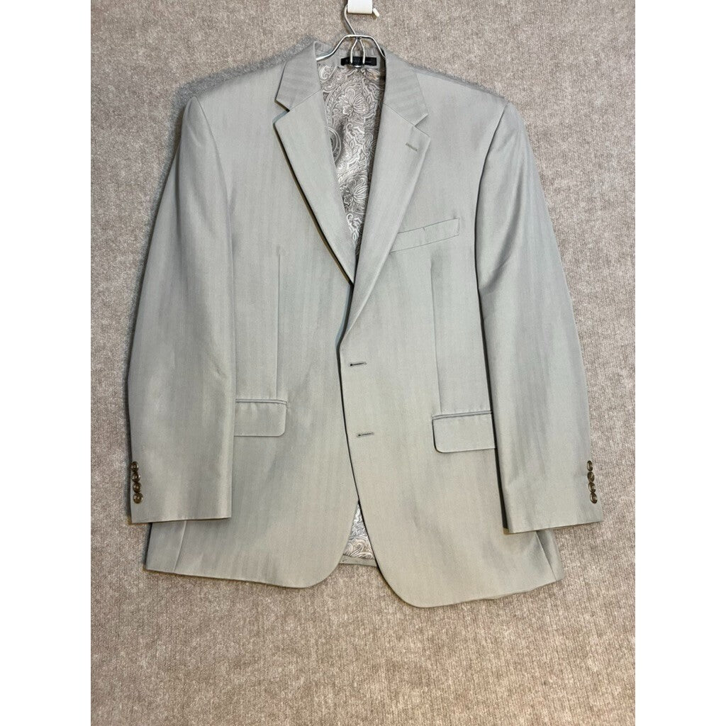 Concepts Blazer Men Size 40R Grey Herringbone Two Button Formal Business Casual