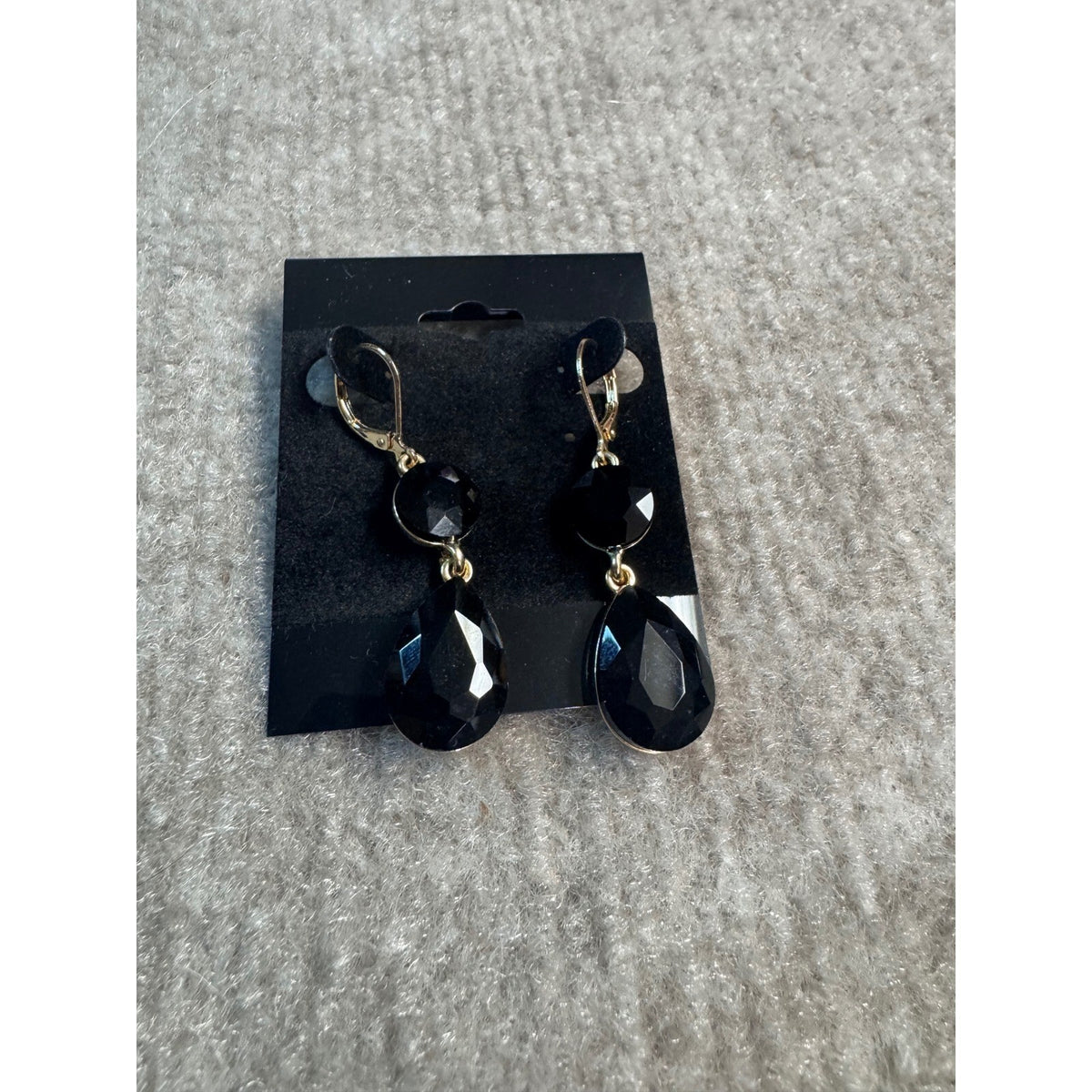 Mixed Earrings Bundle 3pr Black Gold tone Silver tone Dangle Drop Stud