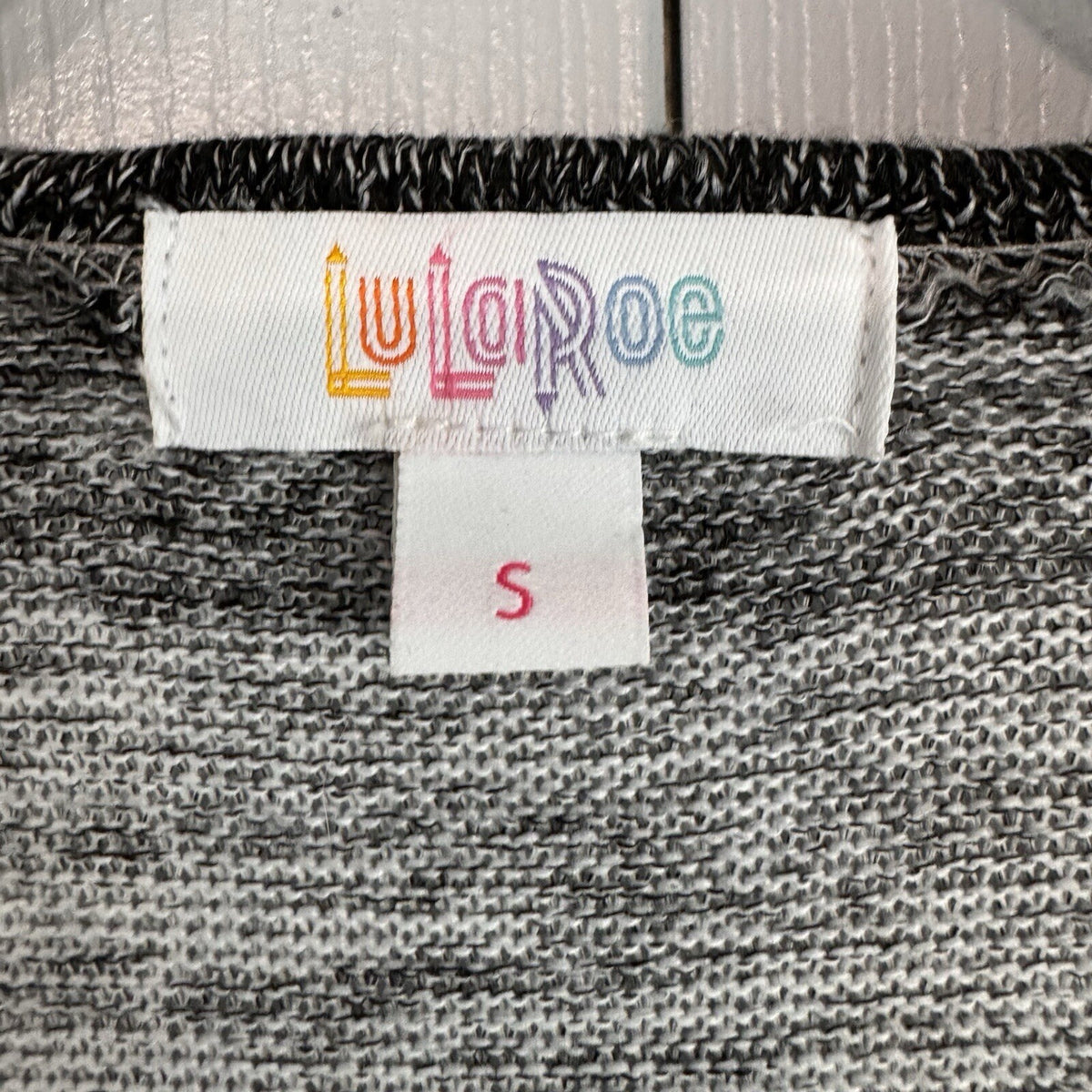 Lularoe Size S Sarah Duster | Boho Cozy Cocoon Coat | Patch Pockets Grey Stripe