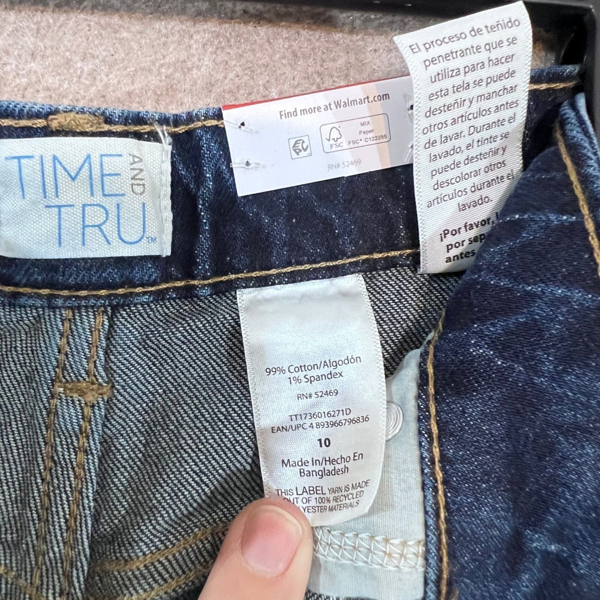 Time and Tru Wide Leg Jeans Women 10 Dark Wash High Rise Stretch Denim