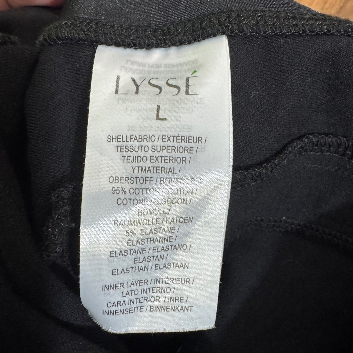 Lysse Leggings Womens Large Black Stretchy High Waisted Minimalist