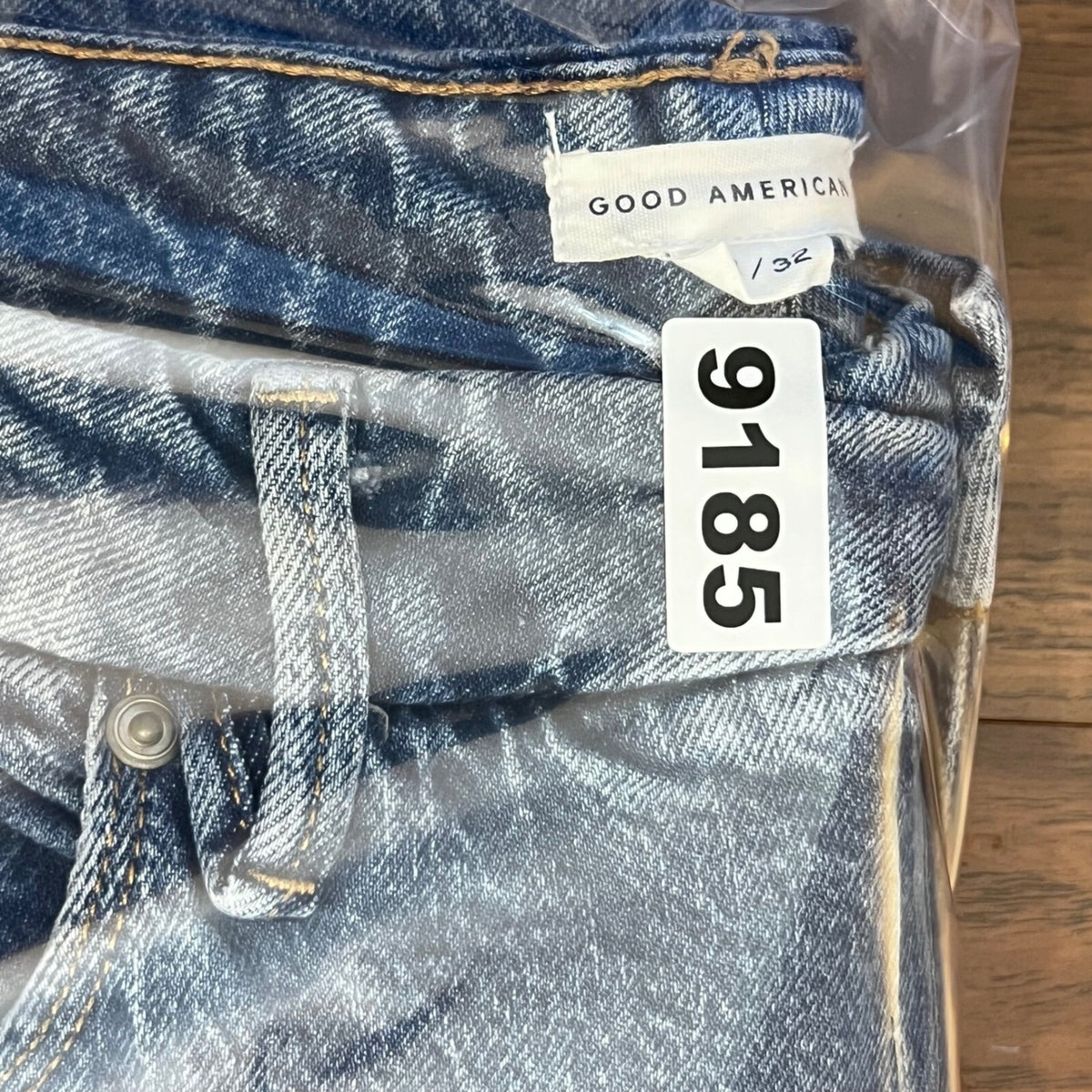 Good American The Weekender Cuffed Jeans Women 14/32 Blue High Rise Mom