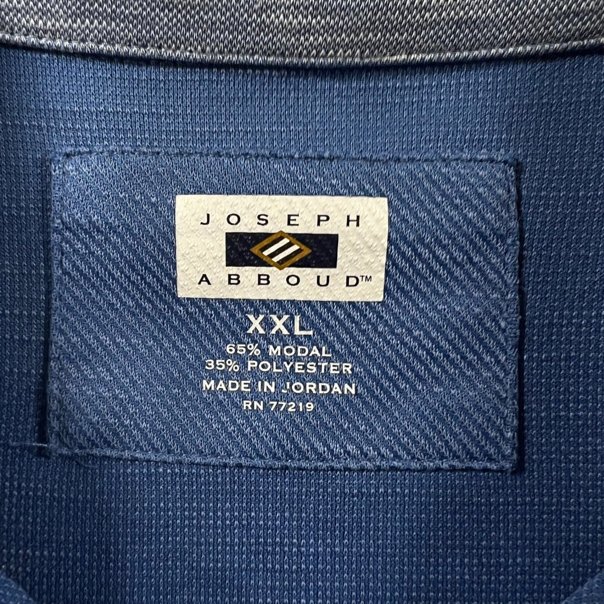 Joseph Abboud Mens Textured Polo Shirt Short Sleeve XXL Modal Polyester Golf