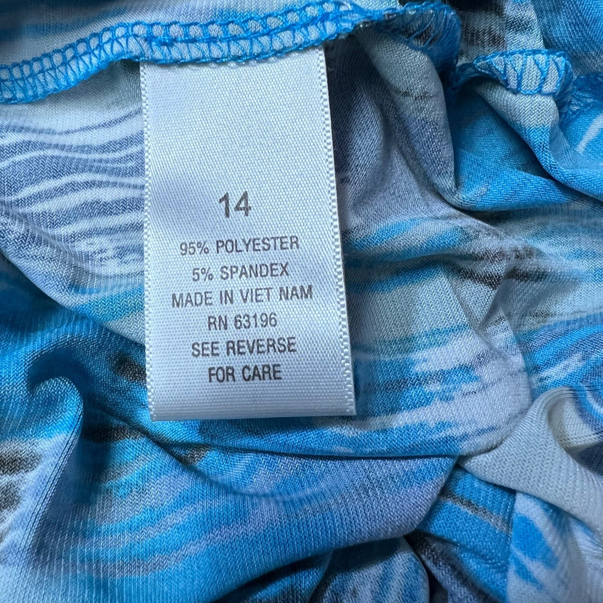 NWT Dressbarn Abstract Print Surplice 3/4 Sleeve Midi Dress Sz 14 Stretch Career