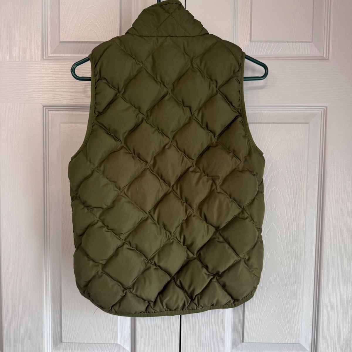 Woolrich Quilted Puffer Vest Womens Small Olive Green Down Fill Gorpcore