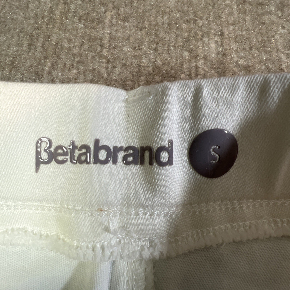 Betabrand Pants Womens Small Wide Leg Cuffed Career Stretch Pull On White