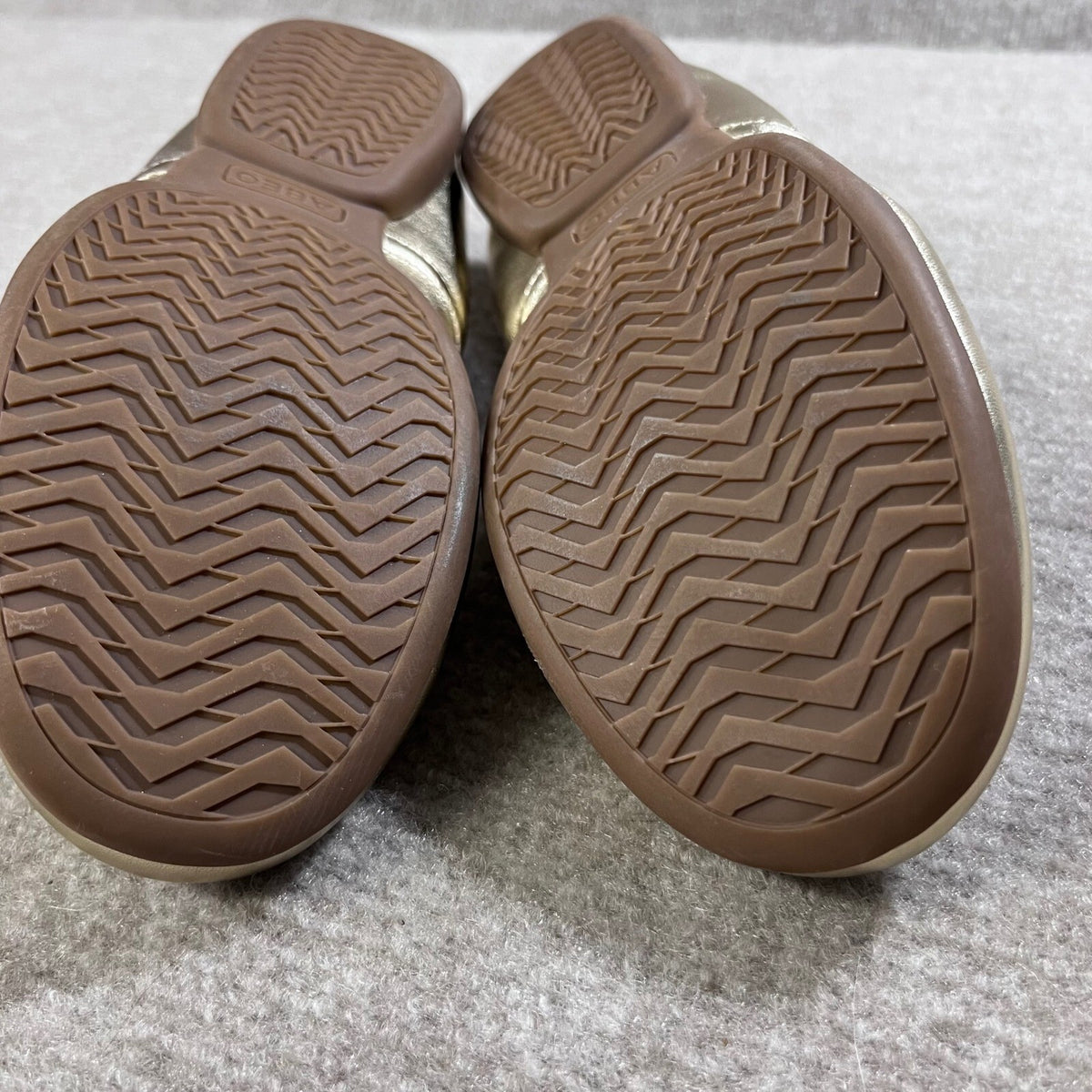 ABEO Tilly Gold Leather Ballet Flats Comfort Slip On Shoes
