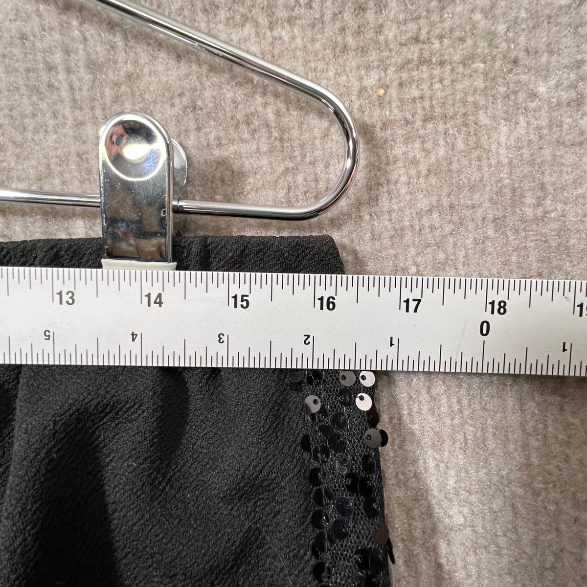 SHEIN Black Sequins Side Stripe Cropped Pants Elastic Waist 12