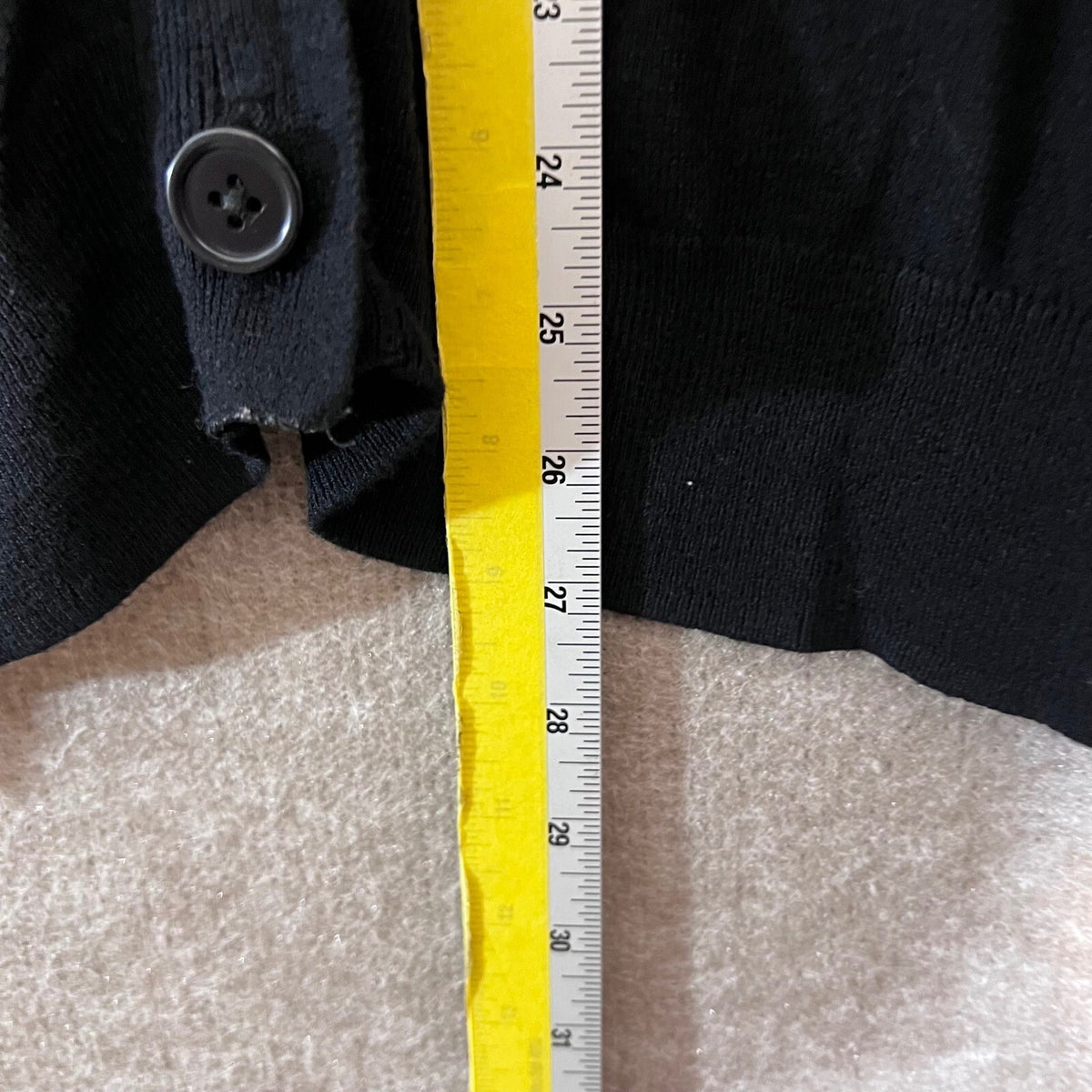 Ellos Cardigan Sweater Womens 2X Black V-Neck Button Front Plus Size Minimalist
