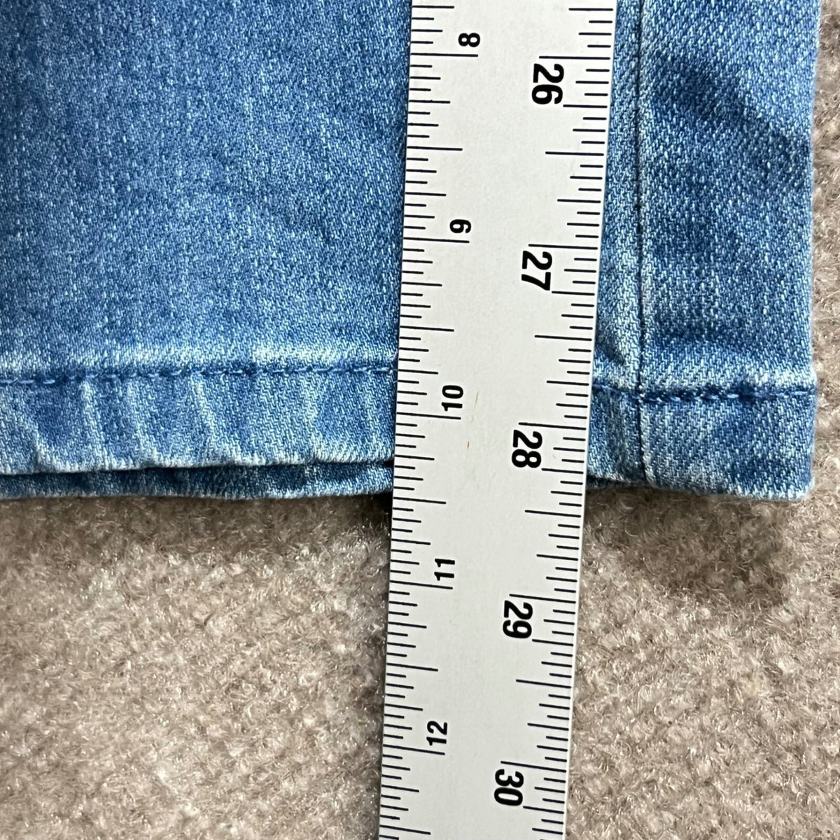 Susan Graver Blue Denim Jeans 22W Embellished Split Hem Stretch Regular Cut