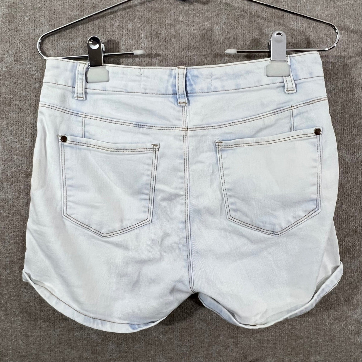 Denim Co Jean Shorts Womens 6 Light Wash High Waist Button Fly Western Boho