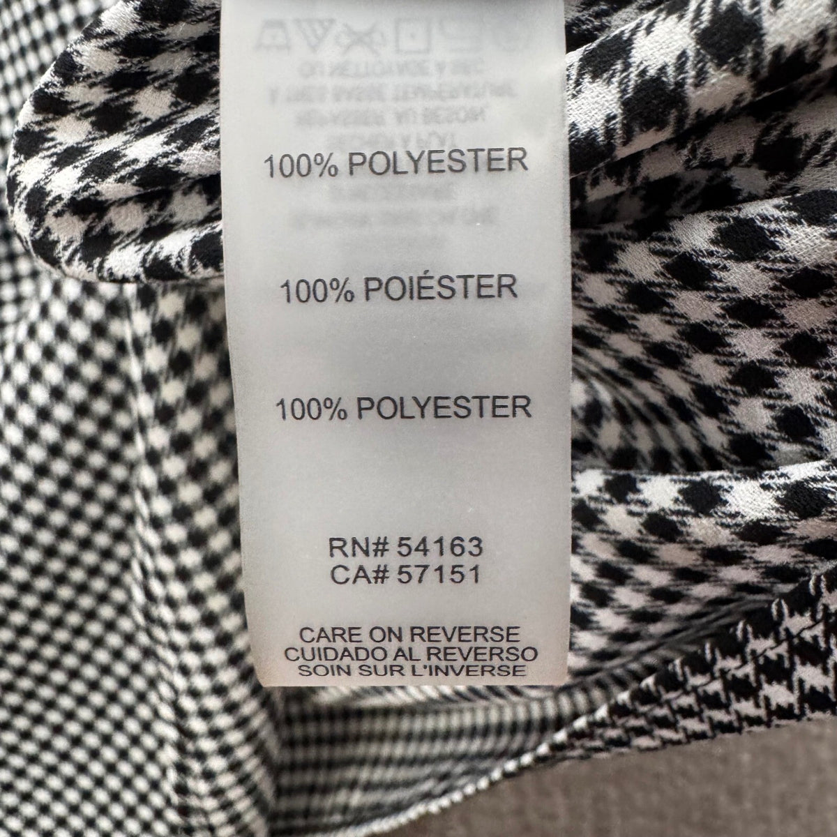 Karl Lagerfeld Paris Black White Gingham Ruffle V Neck Short Sleeve Blouse Top