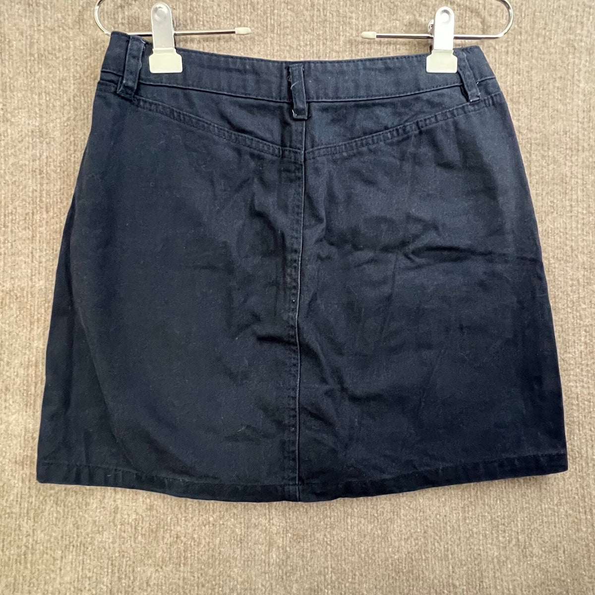 Refuge Denim Mini Skirt Size M Button Front Dark Wash Casual Cute Y2k