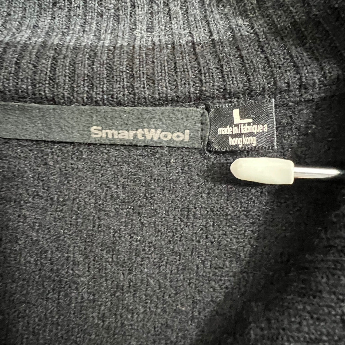 Smartwool Mens Black Merino Wool 1/4 Zip Pullover Sweater Large L READ