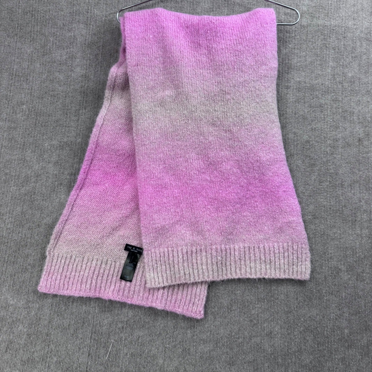 rag & bone 84" x 14" Alpaca Wool Blend Ombre Scarf Pink Beige Gradient