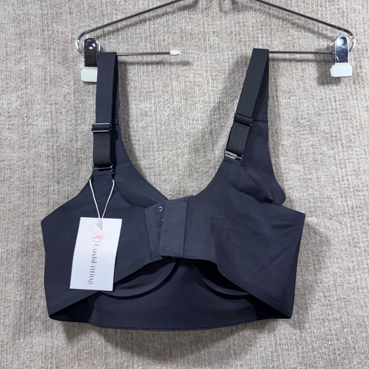 Lushfitting Black Seamless Comfort Wirefree Bra Adjustable Straps Back Clasp 32C