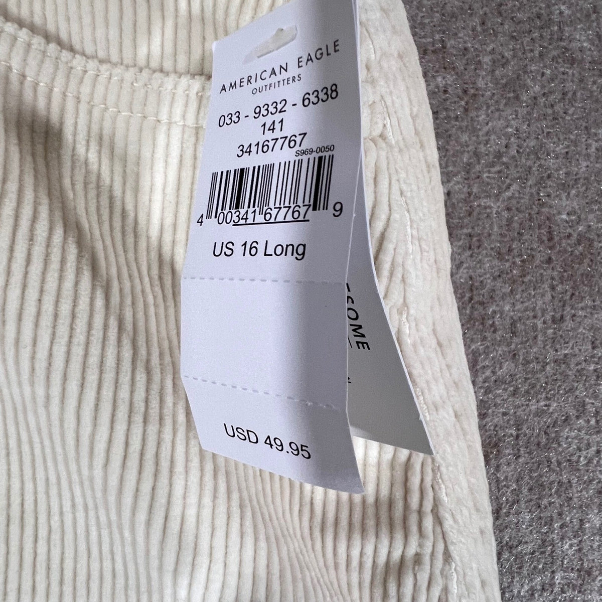 American Eagle Corduroy Skirt Womens 16 Long Stretchy Cream Minimalist Boho