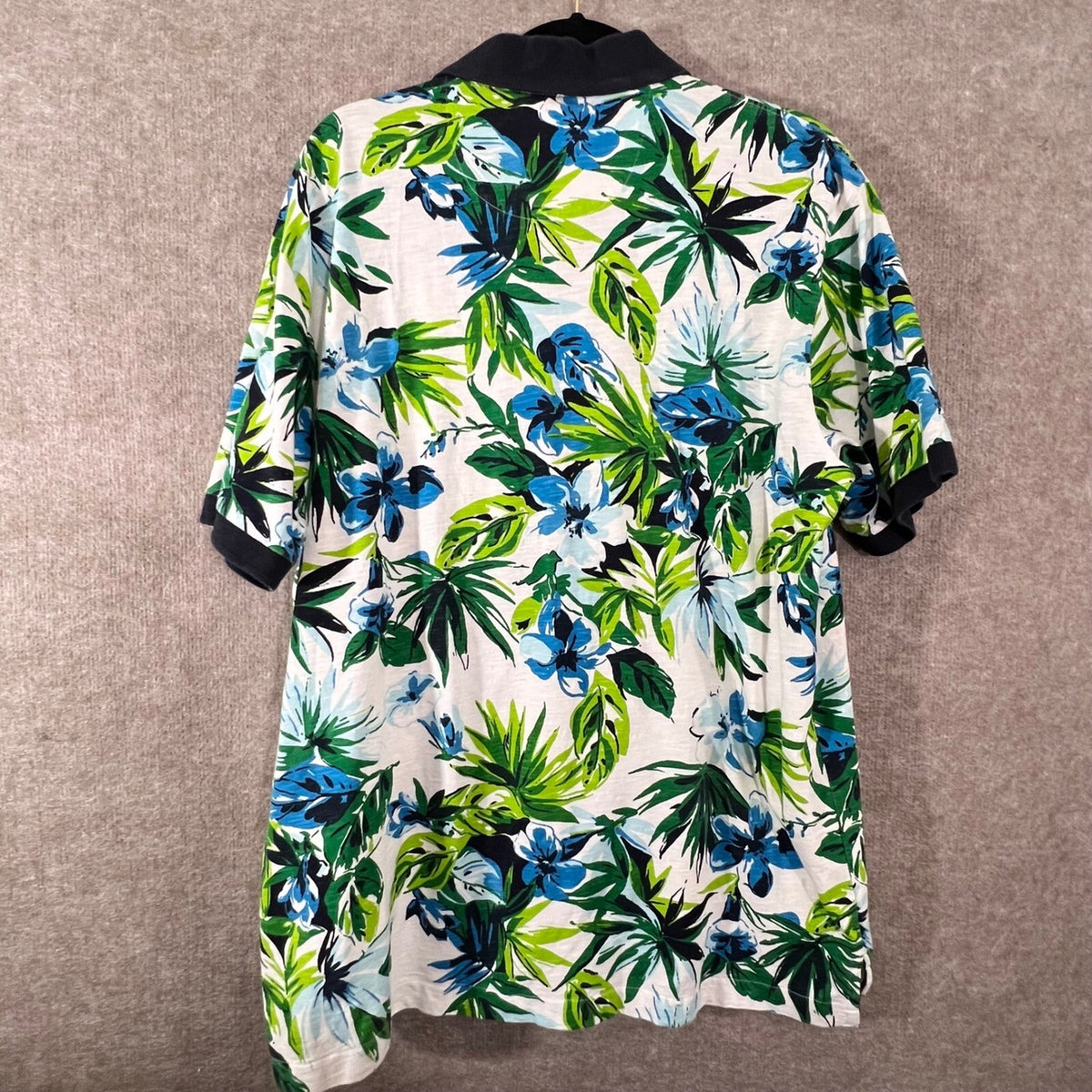 IZOD Polo Shirt Mens XL Tropical Floral Print Short Sleeve Beachy Resortwear