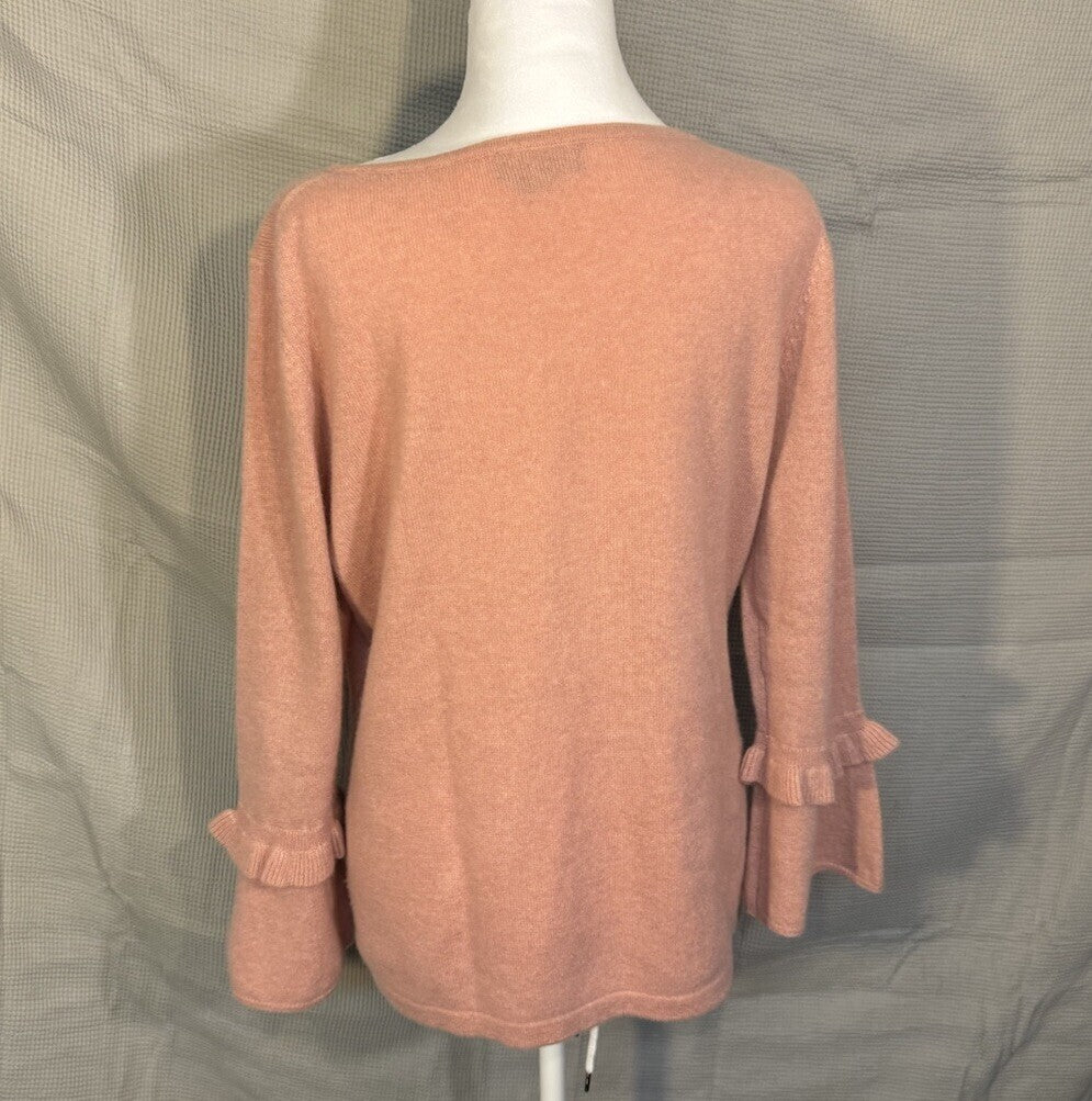Charter Club Sweater Women S Barbie Pink Cashmere Ruffle Flare Capsule Classic