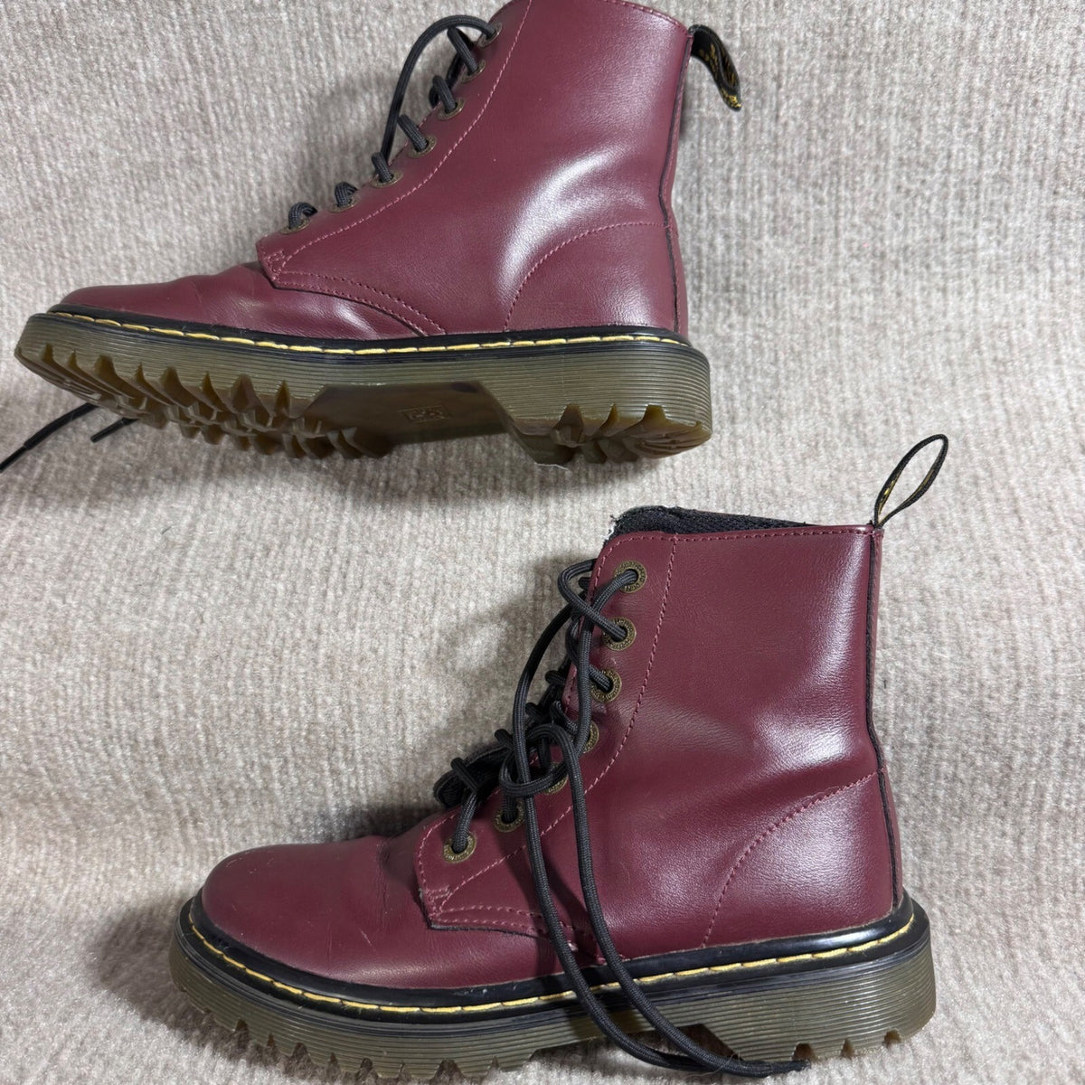 Dr. Martens Luana Boots Womens Size 6 Burgundy Leather Combat Ankle Goth Punk