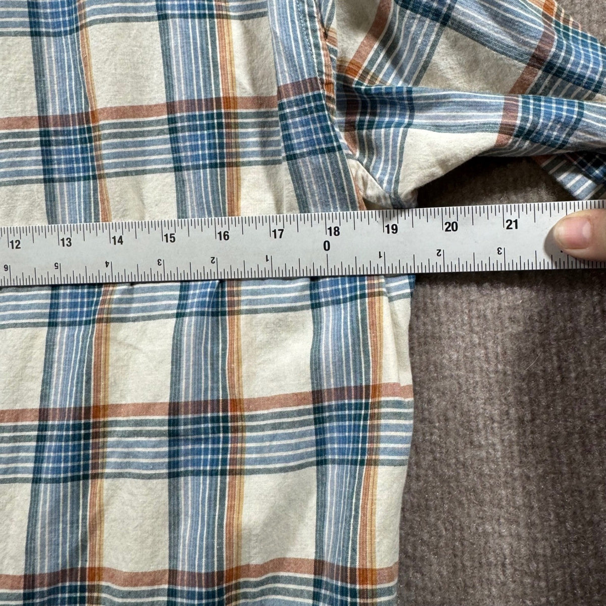 BONOBOS Slim Fit Plaid Button Down Shirt Men's Size Medium Cotton Hemp Blend
