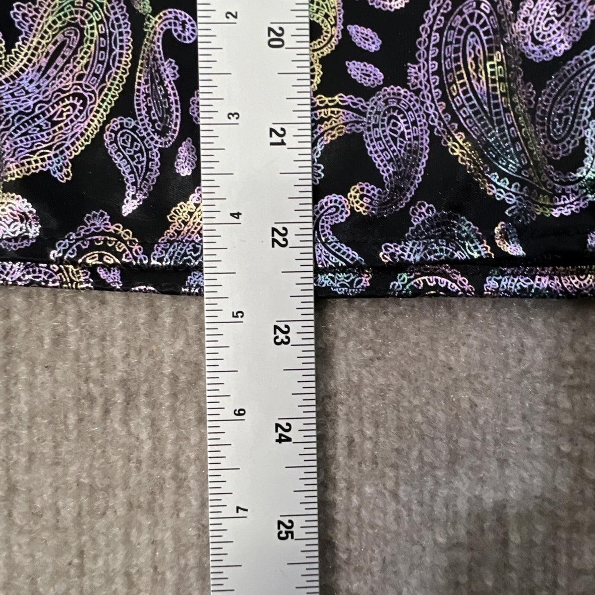 Sparkle Paisley Med Print Short Sleeve Top Metallic Black Purple Green Women