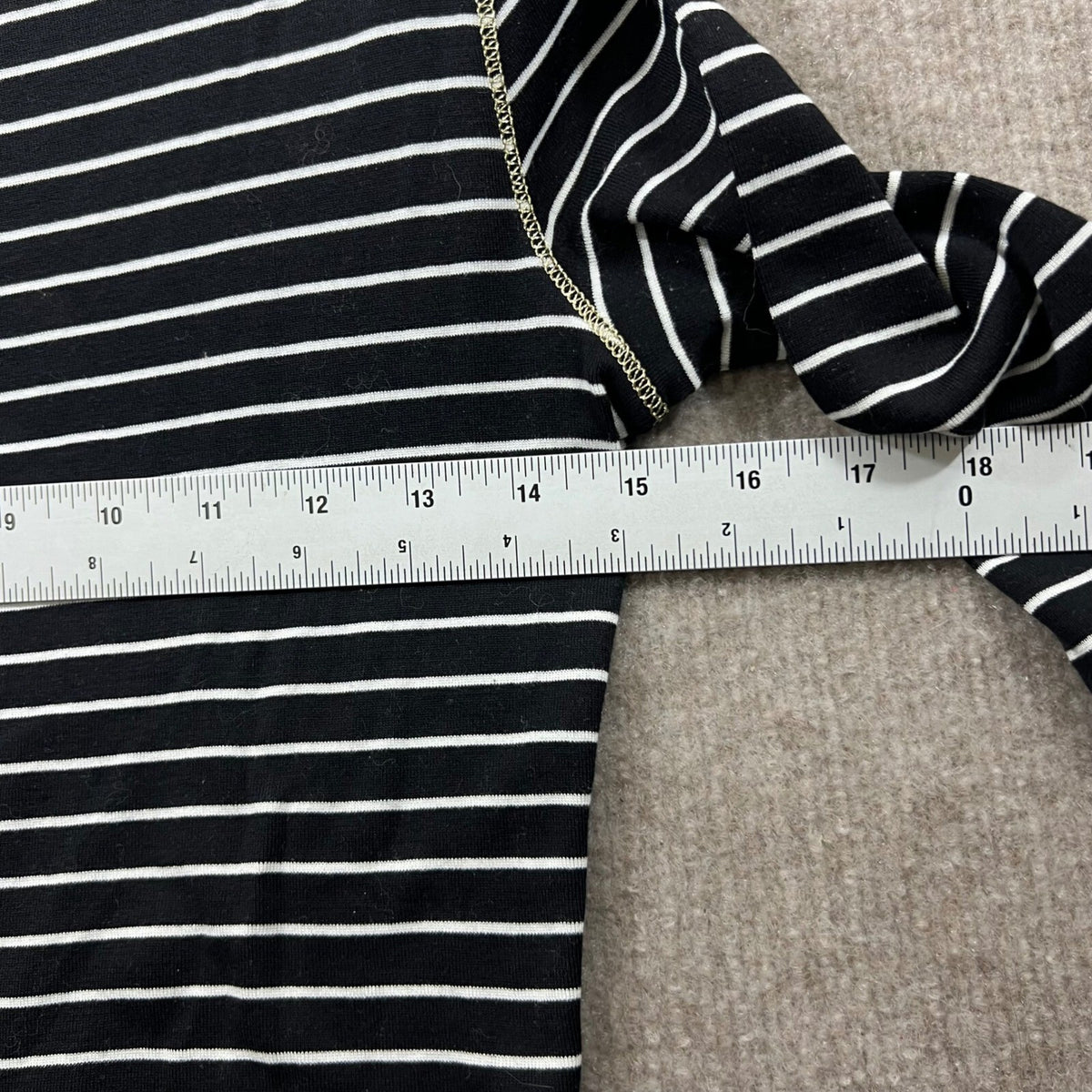 WEEKEND MaxMara Navy White Striped Long Sleeve T Shirt Butterfly Detail Size M