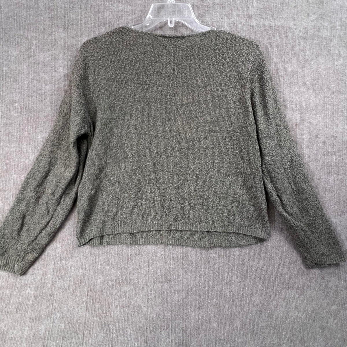 Vintage Knit Stitches Womens Sweater Large Gray Knit Long Sleeve Casual Pullover