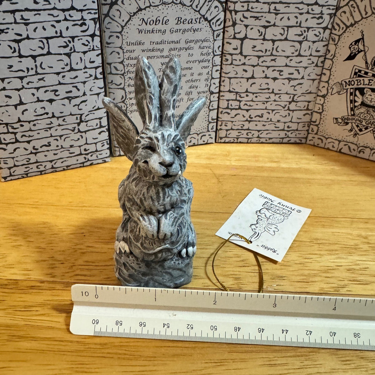 Vintage Penny Noble Winking Gargoyle Rabbit Figurine Small Grey Gothic Whimsical