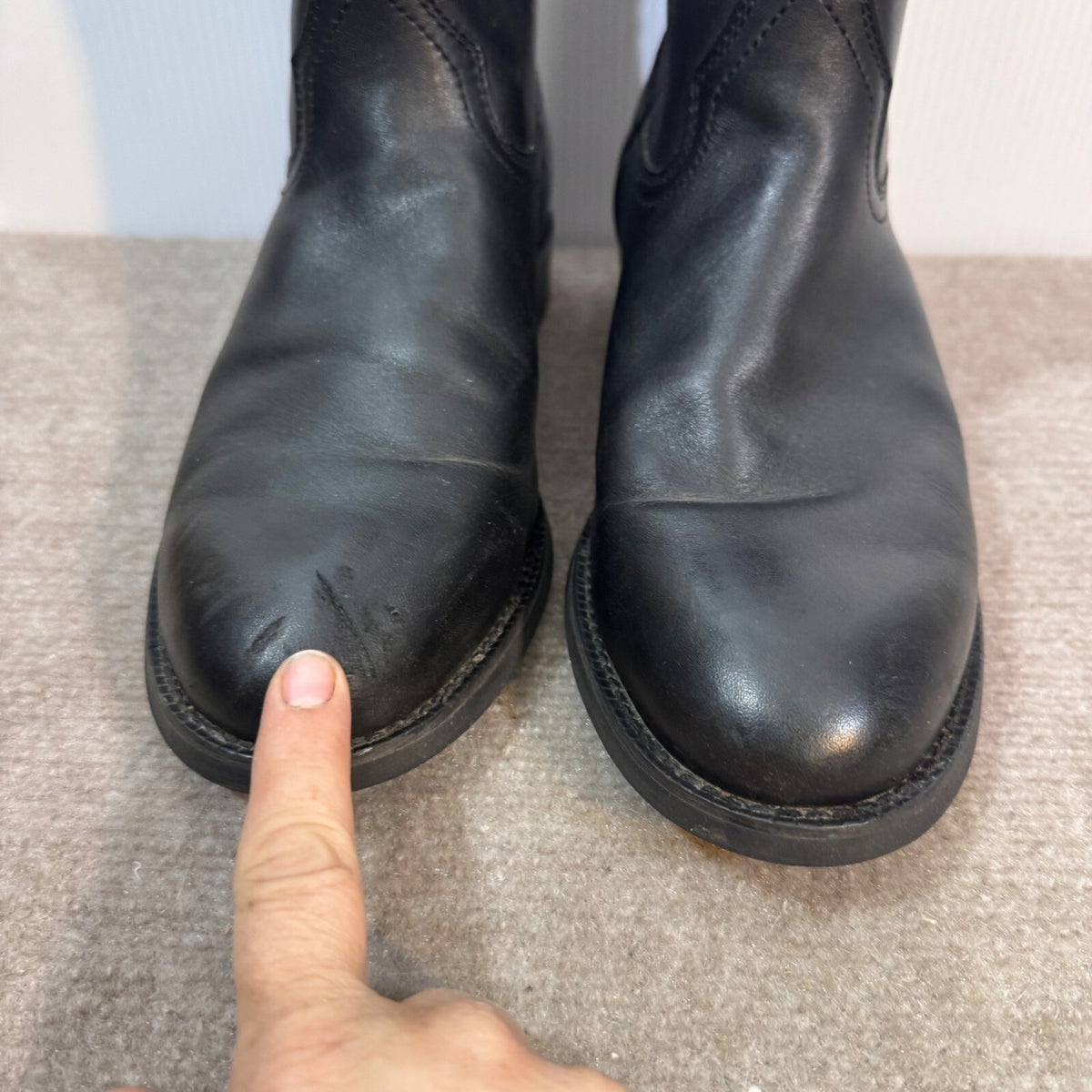 Ariat Heritage Roper Boots Mens 9.5 Black Leather Western Cowboy Farm Work