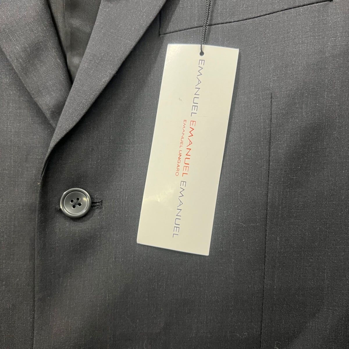 NWT Emanuel Ungaro Men Charcoal Solid Wool Blazer 42 Regular 3 Button SB