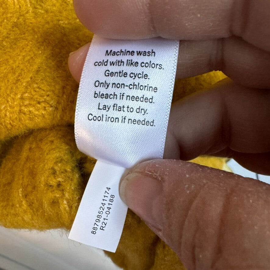 So Yummy Sweater Co XS Mustard Sustainable Recycled Fiber Sweater Chunky Knit