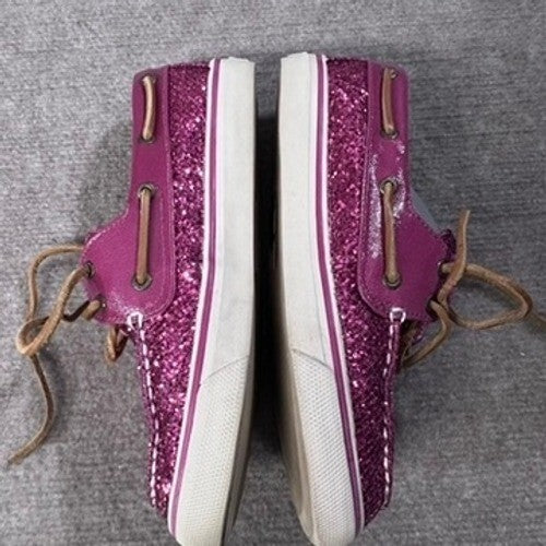 Sperry Top-Sider Sz 7 Boat Shoes Glitter Pink Sparkle Casual Slip On Women's