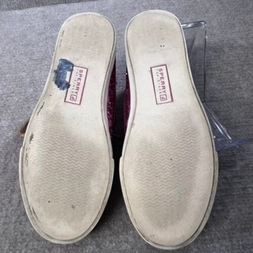 Sperry Top-Sider Sz 7 Boat Shoes Glitter Pink Sparkle Casual Slip On Women's