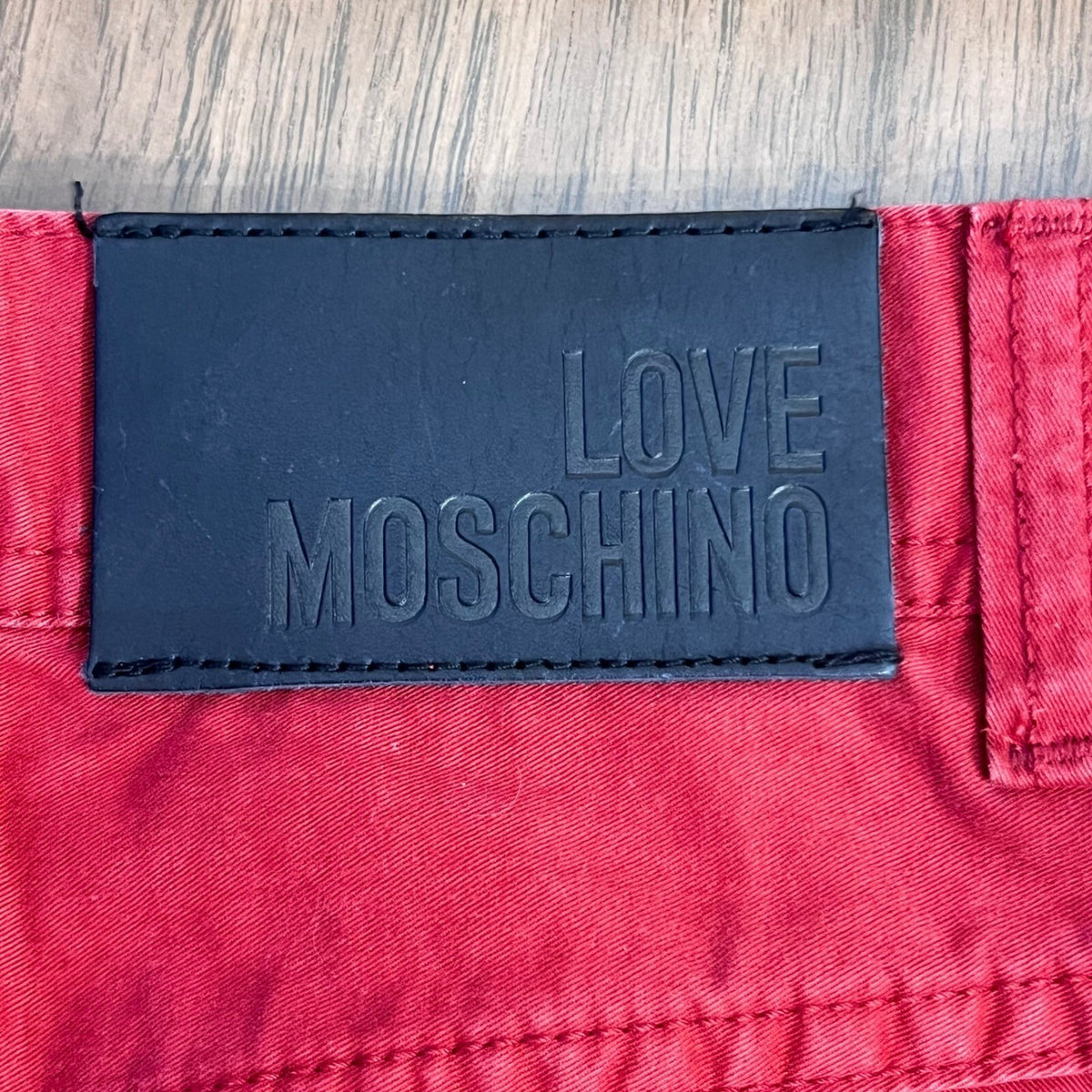 Love Moschino Tequila Bum Bum Pants Women 29 Red Regular Leg Cotton Designer