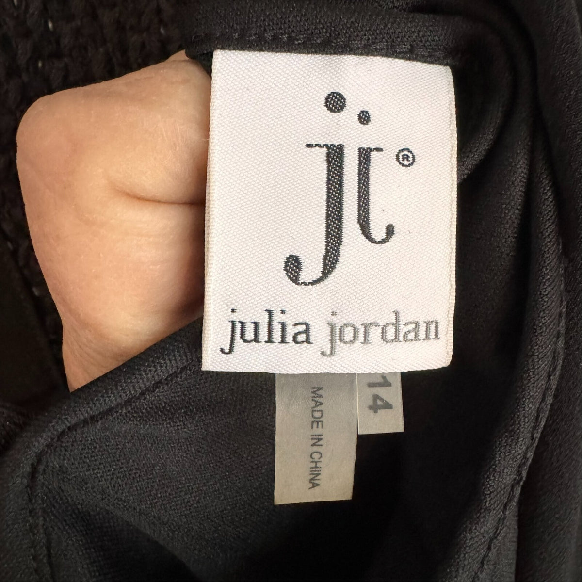 NWT Julia Jordan Sz 14 Black Sheer High Low Halter Sleeveless Chiffon Crochet